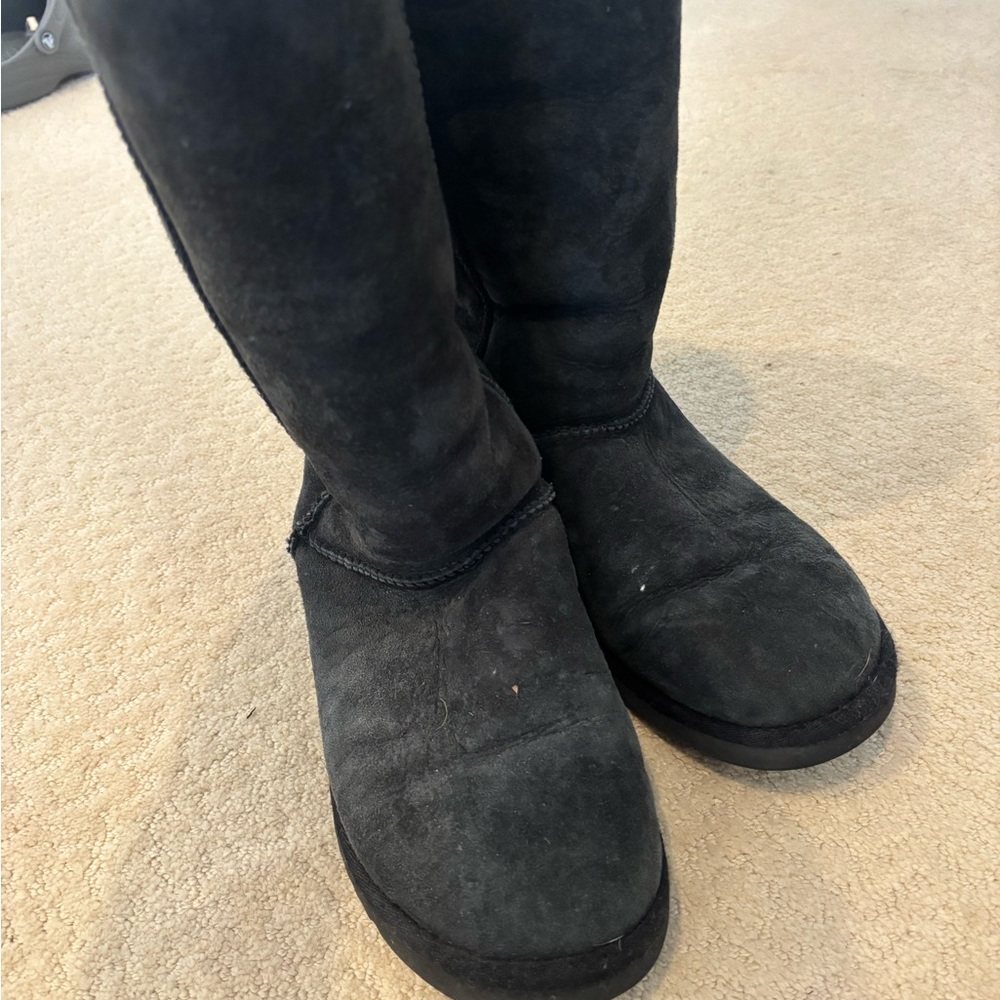 UGG Black Suede Tall Winter Boots